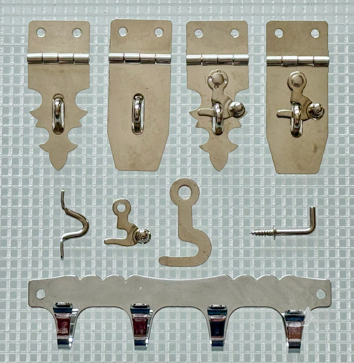 Nickel Hasps & Hooks Small Box Hardware