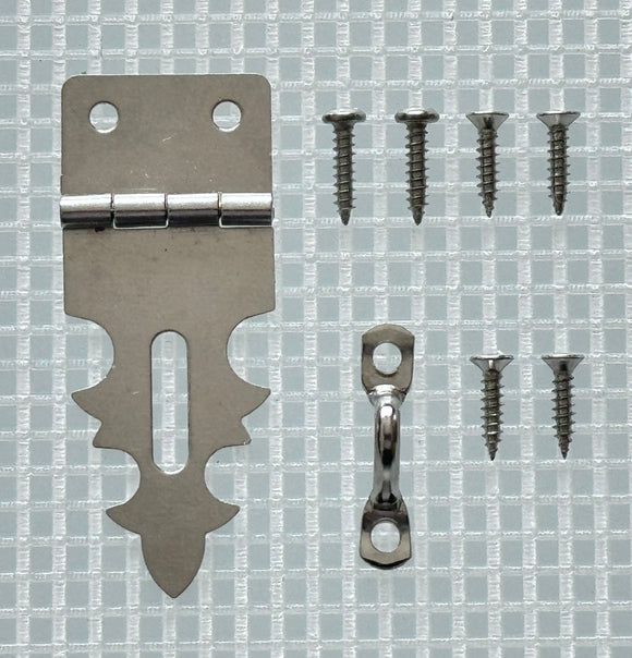 B202 Kit - 3/4'' Width X 1 7/8'' Height Dec. Hasp, Nickel Finish, screws