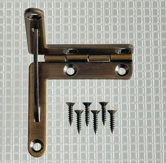 A964 Kit - 1 5/8'' X 1 5/8'' Solid Br., Antique Br. Finish Quadrant Hinge, Screws