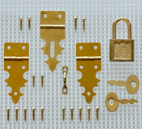 Y421 Kit - Decorative Brass Hardware Box Kit w/Lock