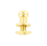 L711 - 1/4'' (7mm) Small Brass Button Stud with Screw - Solid Brass