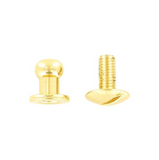 L711 - 1/4'' (7mm) Small Brass Button Stud with Screw - Solid Brass