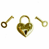 G321 - 1 3/16" Width x 1 9/16" Height Polished Brass Plated Heart Padlock