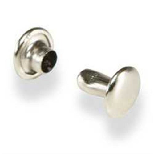 T032 - 1/4'' Double Cap Small Solid Br. Nickel Plated Rivet