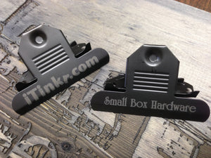 Small Box Hardware Offers Custom Engraved Clipboard Clips!
