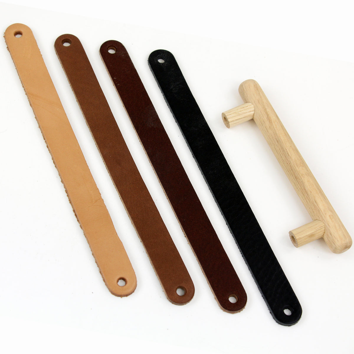 Leather & Wood Handles Small Box Hardware