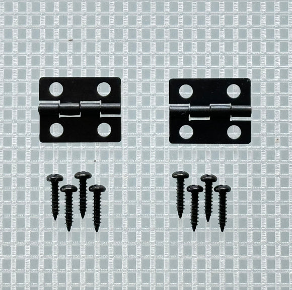 A033 Kit - 3/4'' Width X 5/8'' Height Hinges, Black Ni. Finish, Screws