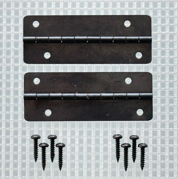 A163 Kit - 2'' Width X 3/4'' Height Offset Hinges, Black Ni.  Finish, Screws