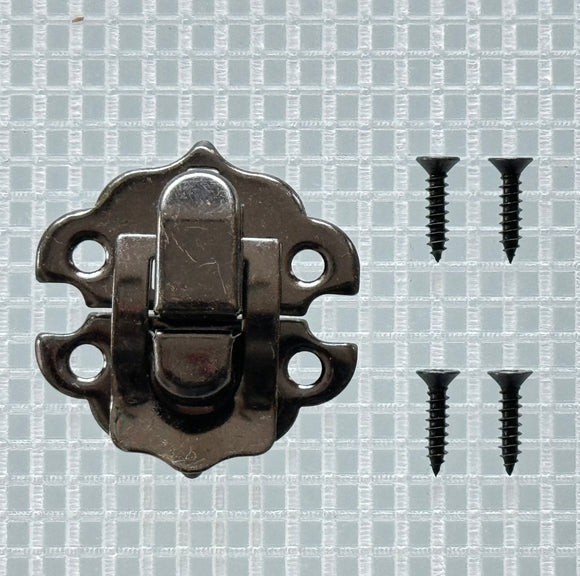 C533 Kit - 1 1/8'' Width X 1 1/4'' Height Snap Catch, Black Ni. Finish, screws