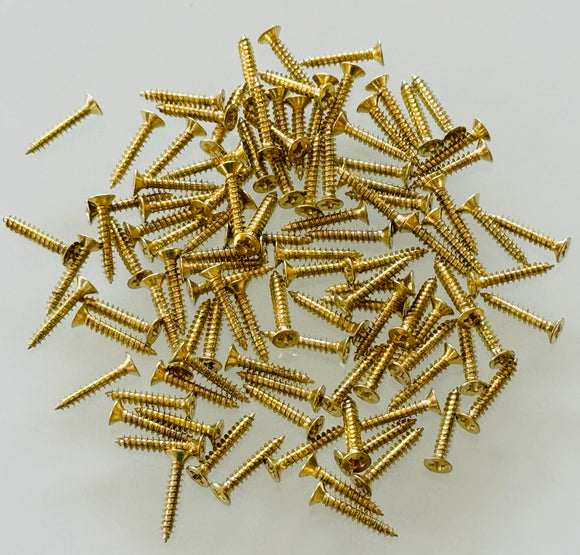 E121-2F - 1/2'' # 2 Brass Flat Head Philips Screw (100 pack)