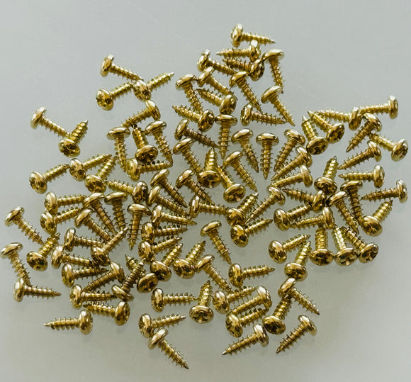 E141-2R - 1/4'' # 2 Brass Round Head Philips Screw (100 pack)