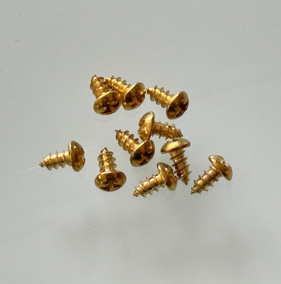 E141-5R - 1/4'' # 5 Brass Round Head Philips Screw (10 pack)
