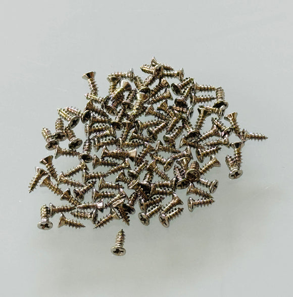 E142-1F - 1/4'' # 1 Nickel Flat Head Philips Screw (100 pack)