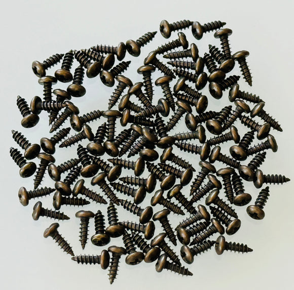 E144-2R - 1/4''  # 2 Small Antique Br. Round Head Philips Screw (100 pack)