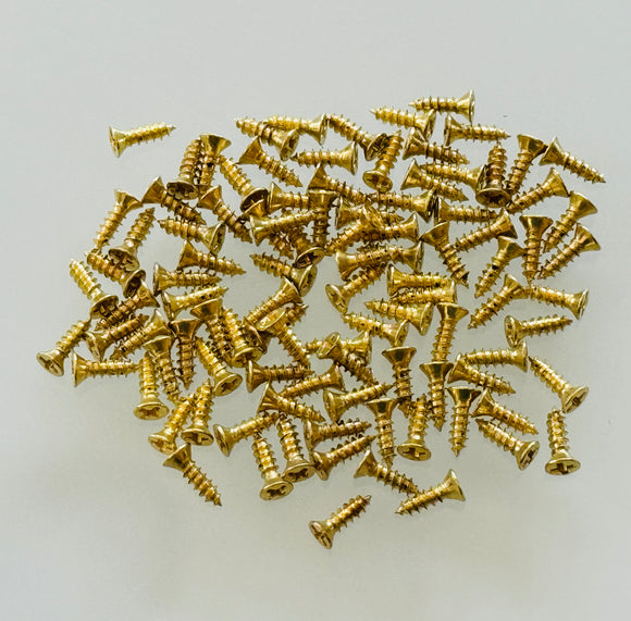 E151-2F - 5/16'' # 2 Brass Flat Head Philips Screw (100 pack)