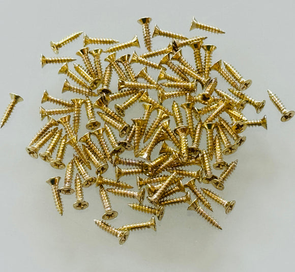 E381-2F - 3/8'' # 2 Brass Flat Head Philips Screws (100 pack)