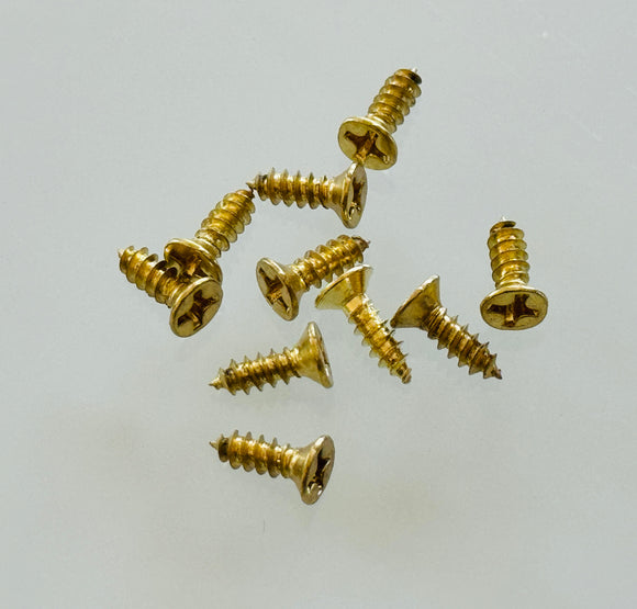 E381-4F - 3/8'' # 4 Brass Flat Head Philips Screw (10 pack)