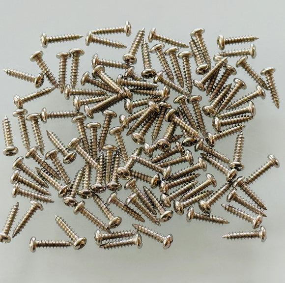 E382-2R - 3/8'' # 2 Nickel Round Head Philips Screw (100 pack)