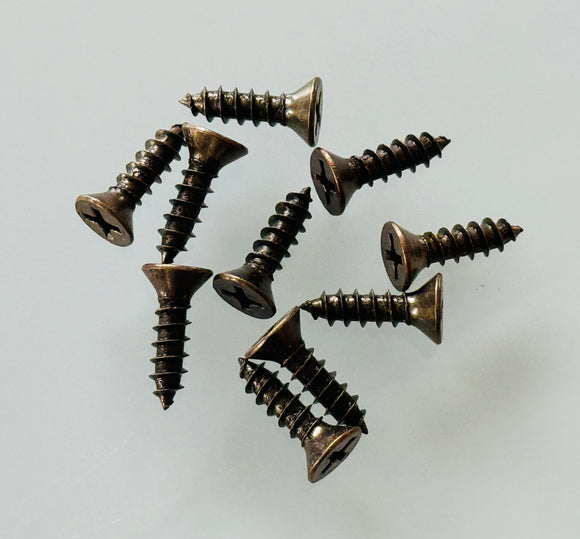 Flat Head #9 x 2 1/4 wood screws with 1 1/2 thread - Antique Brass F Flat Head #9 x 2 1/4 wood screws with 1 1/2 thread - Antique Brass F