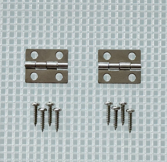 A032 Kit - 3/4'' Width X 5/8'' Height Hinges, Nickel Finish, Screws