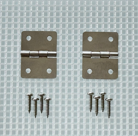 A052 Kit - 3/4'' Width X 1'' Height Hinges, Nickel Finish, Screws