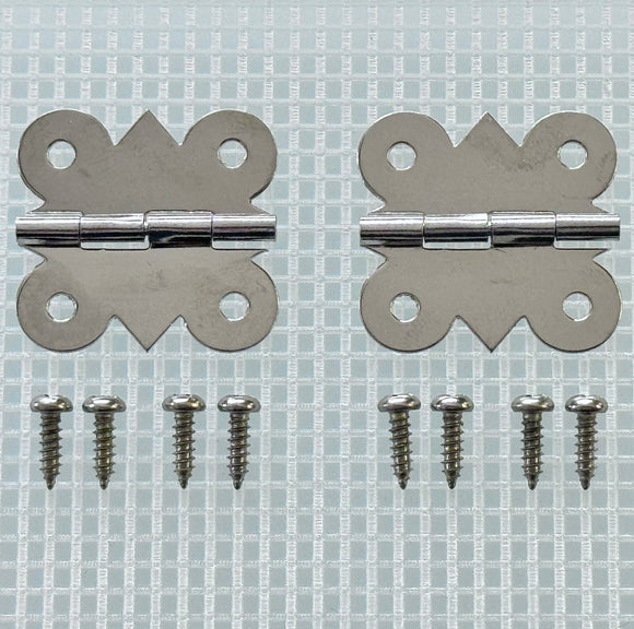 A222 Kit - 1 1/4'' Width X 1 3/16'' Height Dec. Hinges, Nickel Finish, Screws