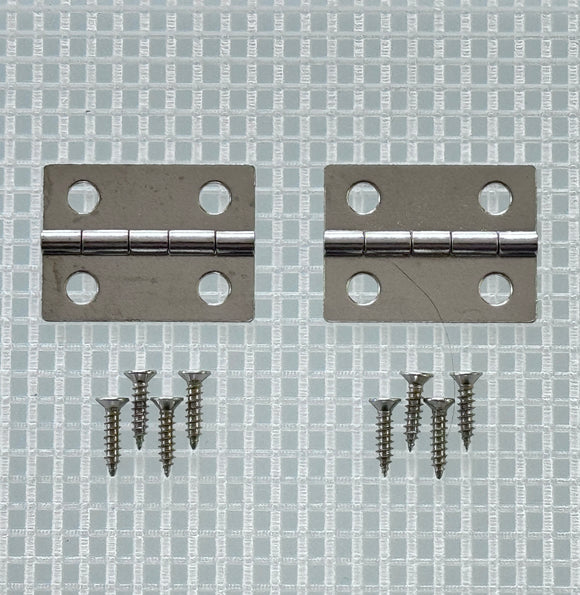 A062 Kit - 1'' Width X 3/4'' Height Hinges, Nickel Finish, Screws