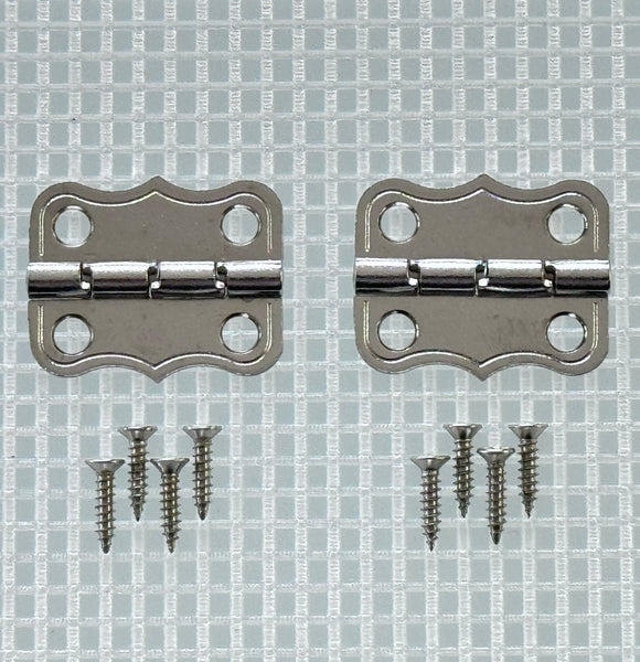 A272 Kit - 1'' Width X 13/16'' Height Dec. Stop Hinges, Nickel Finish, Screws