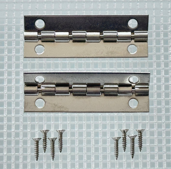 A722 Kit - 2'' Width X 3/4'' Height Inside Stop Hinges, Nickel Finish, Screws