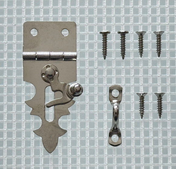 B302 Kit - 3/4'' Width X 1 7/8'' Height Dec. Hasp w/Swing, Nickel Finish, screws