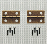 A064 Kit - 1'' Width X 3/4'' Height Hinges, Antique Br.  Finish, Screws