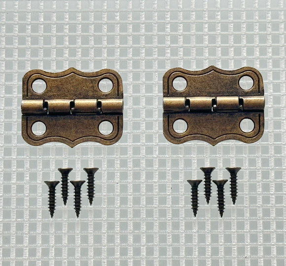 A274 Kit - 1'' Width X 13/16'' Height Dec. Stop Hinges, Antique Br. Finish, Screws