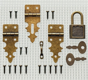 Y424 Kit - Decorative Antique Br. Hardware Box Kit w/Lock