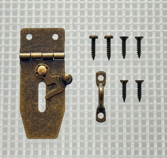 Antique Brass Hasps & Hooks – Small Box Hardware