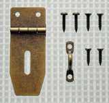 B214 Kit - 3/4'' Width X 1 7/8'' Height Hasp, Antique Br.  Finish, screws