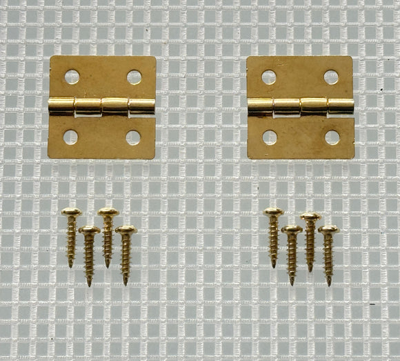 A041 Kit - 3/4'' Width X 3/4'' Height Hinges, Brass Finish, Screws