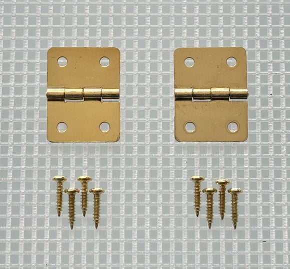 A051 Kit - 3/4'' Width X 1'' Height Hinges, Brass Finish, Screws