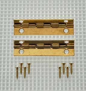 A721 Kit - 2'' Width X 3/4'' Height Inside Stop Hinges, Brass Finish, Screws