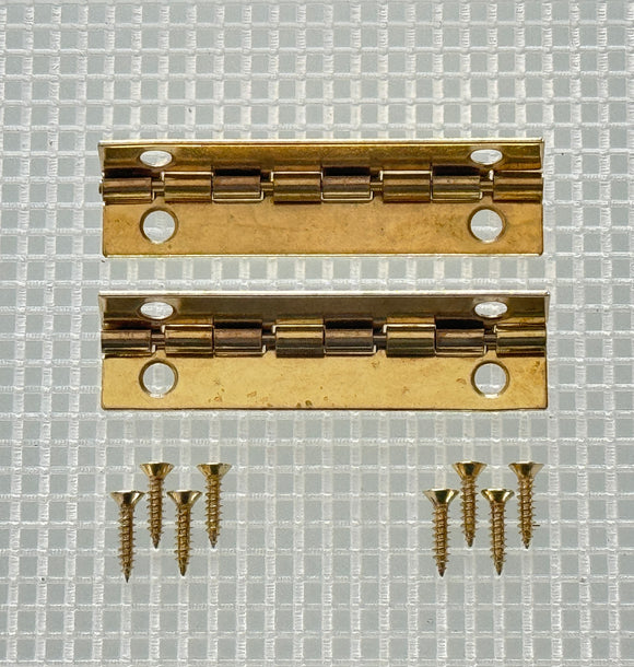 A721 Kit - 2'' Width X 3/4'' Height Inside Stop Hinges, Brass Finish, Screws
