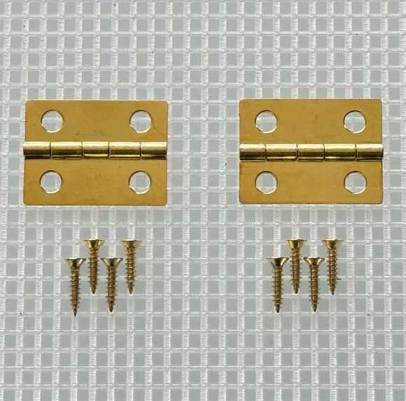 A061 Kit - 1'' Width X 3/4'' Height Hinges, Brass Finish, Screws