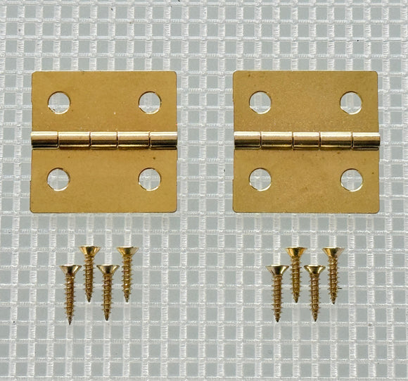 A081 Kit - 1'' Width X 1'' Height Hinges, Brass Finish, Screws