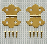 A941 Kit - 1 1/4" Width X 1 5/8" Height Brass Finish Butterfly Hinges, Screws