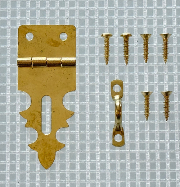 B201 Kit - 3/4'' Width X 1 7/8'' Height Dec. Hasp, Brass Finish, screws