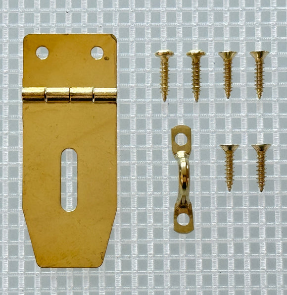 B211 Kit - 3/4'' Width X 1 7/8'' Height Hasp, Brass Finish, screws