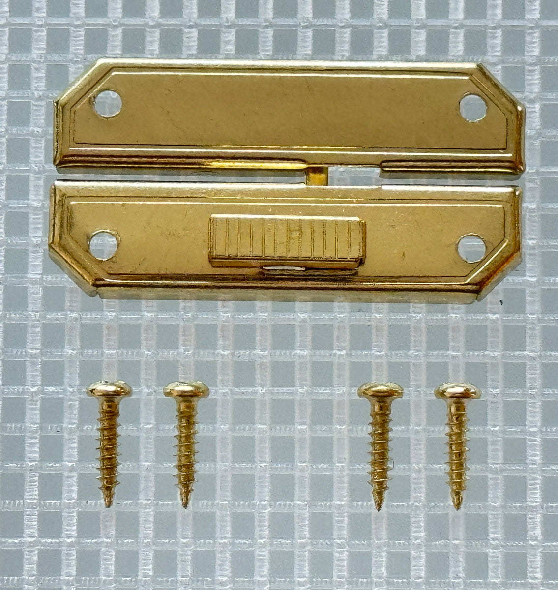 D351 Kit - 1 9/16'' Width X 3/4'' Height Spring Slide Catch, Brass Fin ...
