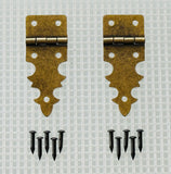 A904 Kit - 3/4" Width X 1 7/8" Height Half Strap Antique Br. Finish Hinges, Screws