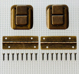 Y014 Kit - Antique 2 Latch Hardware Box Kit