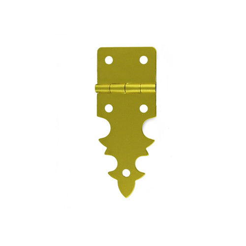 A101 - 3/4” Width x 1 7/8” Height Fancy Brass 1/2 Strap Hinge