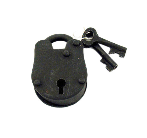 G026 - 1 1/2'' Width x 3'' Height Large Antique Iron Reproduction Padlock