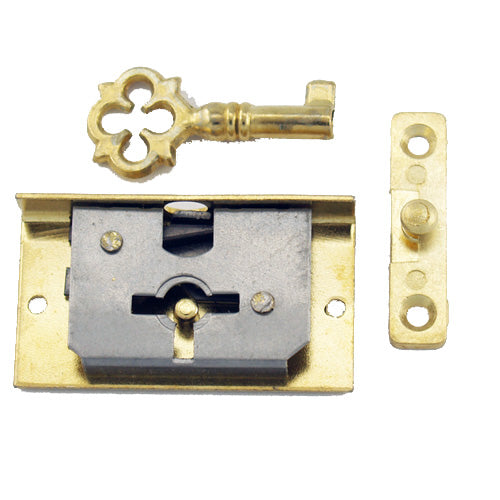 G031 - 1 5/8'' Width x 7/8'' Depth Brass Small Box Lock